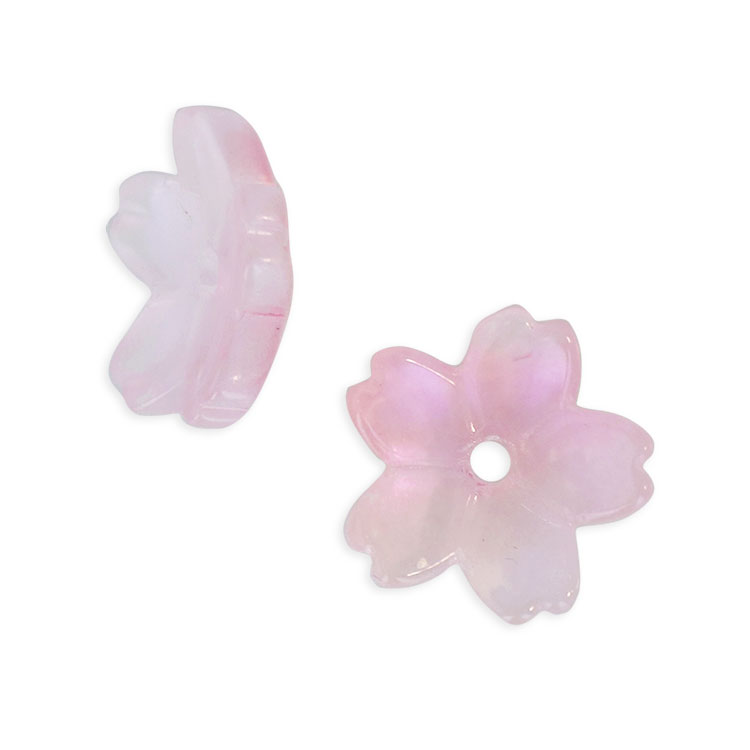 ガラスパーツ サクラ PK 約11mm｜ガラス素材・アクセサリーパーツ