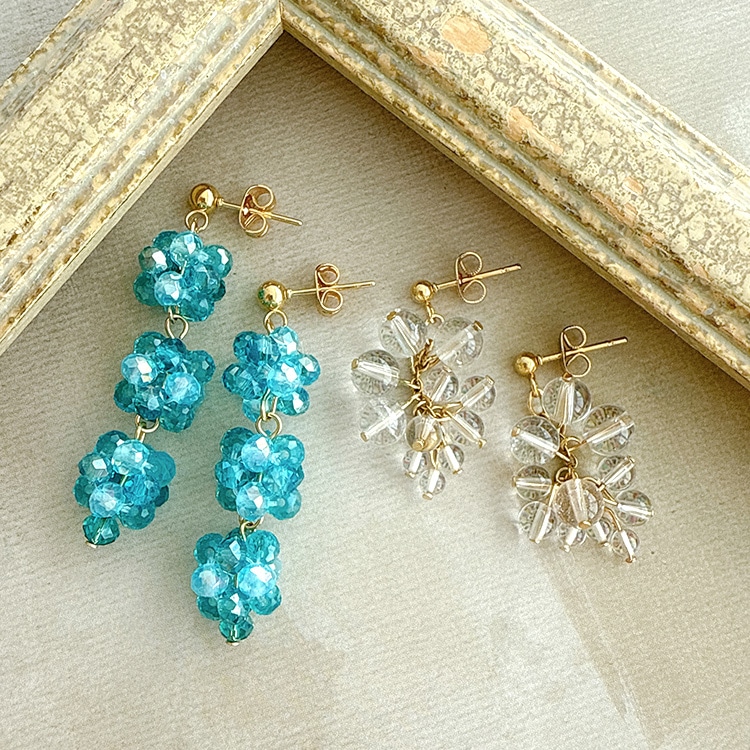 ハンドメイドピアス3219 メキシコのハンドメイドビーズ刺繍ピアス