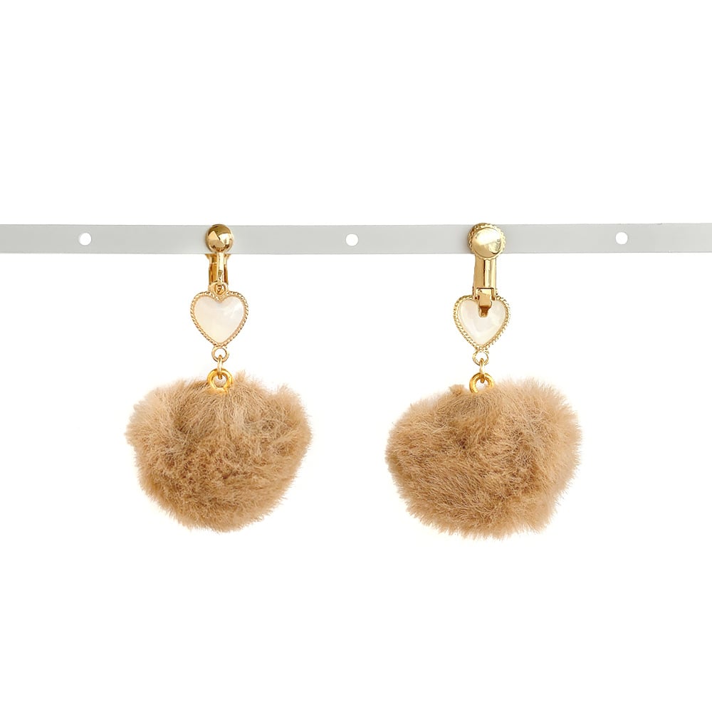 No.748【10ペア】 エコファー 2way ハンドメイド ピアス イヤリング