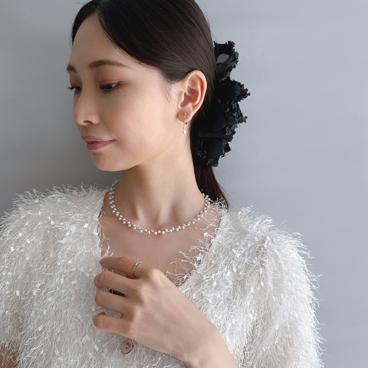 E-799) 1粒パールイヤリング | ビーズ・パーツなどのハンドメイド