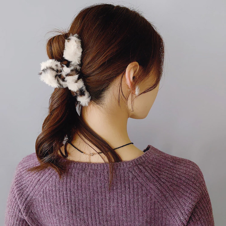 V-500) レオパード柄バンスクリップ | ビーズ・パーツなどの