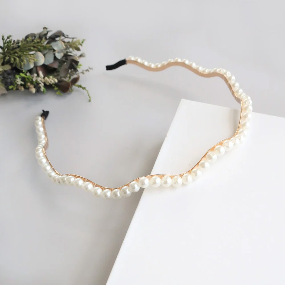 K-238) パールウェーブカチューシャ | ビーズ・パーツなどの