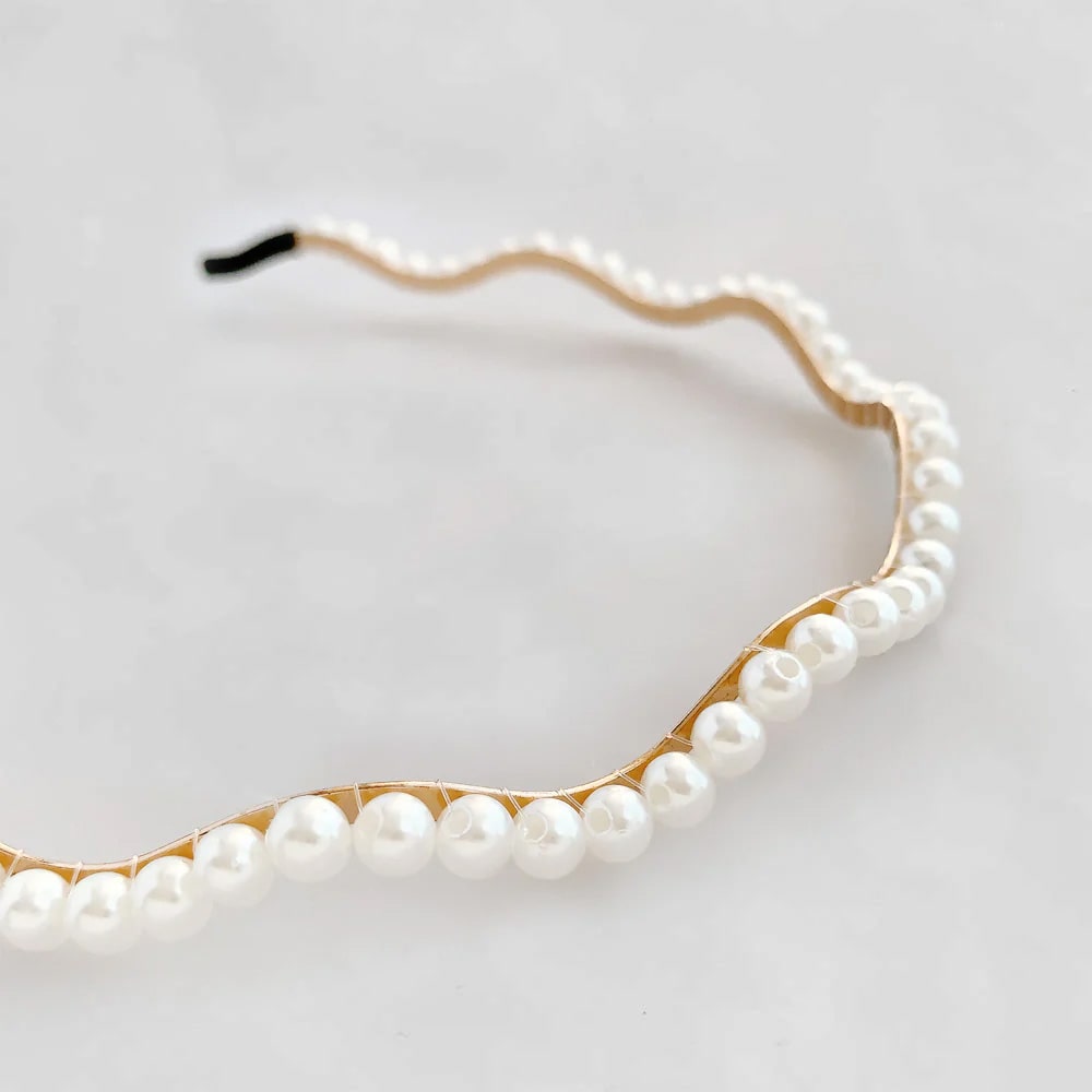 K-238) パールウェーブカチューシャ | ビーズ・パーツなどの