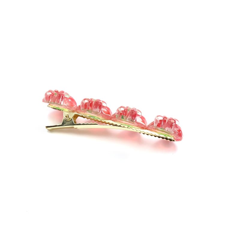 C-427) ぷっくりいちごクリップ | ビーズ・パーツなどのハンドメイド