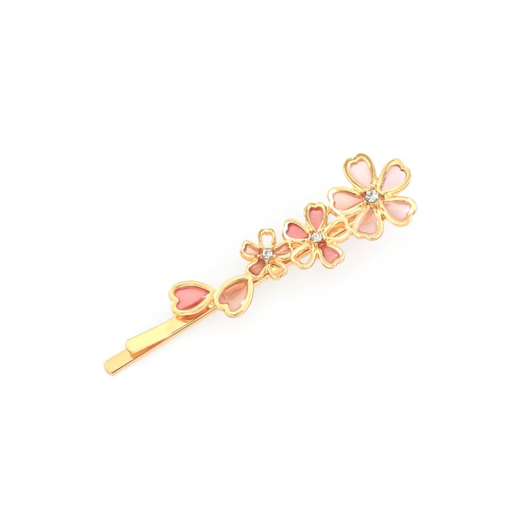 V-665) 桜オーバルバレッタ | ビーズ・パーツなどのハンドメイドパーツ