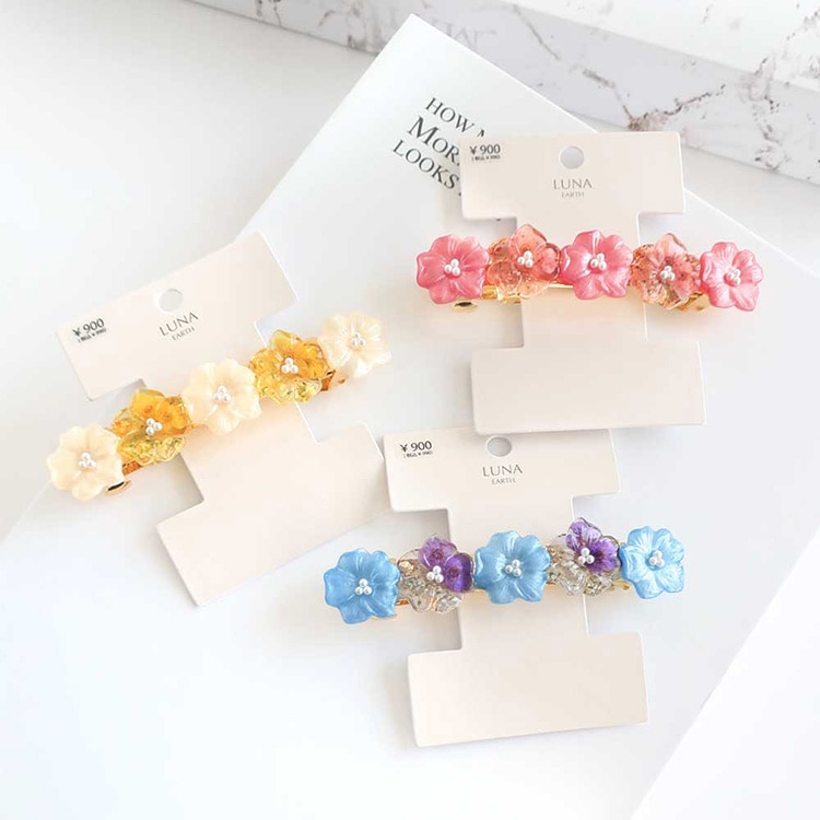 V-371) フラワーバレッタ | ビーズ・パーツなどのハンドメイドパーツ