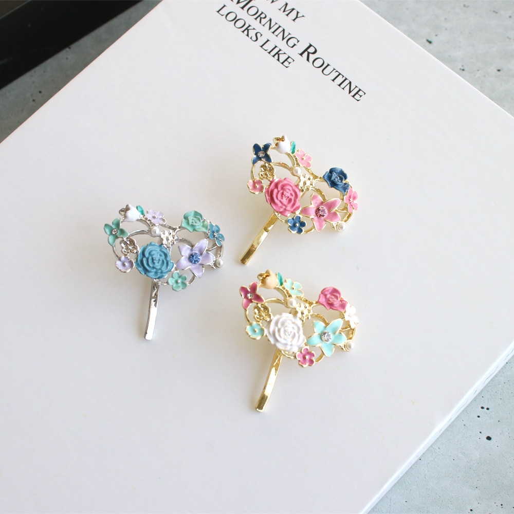 F-147) スズランモチーフポニーフック | ビーズ・パーツなどの