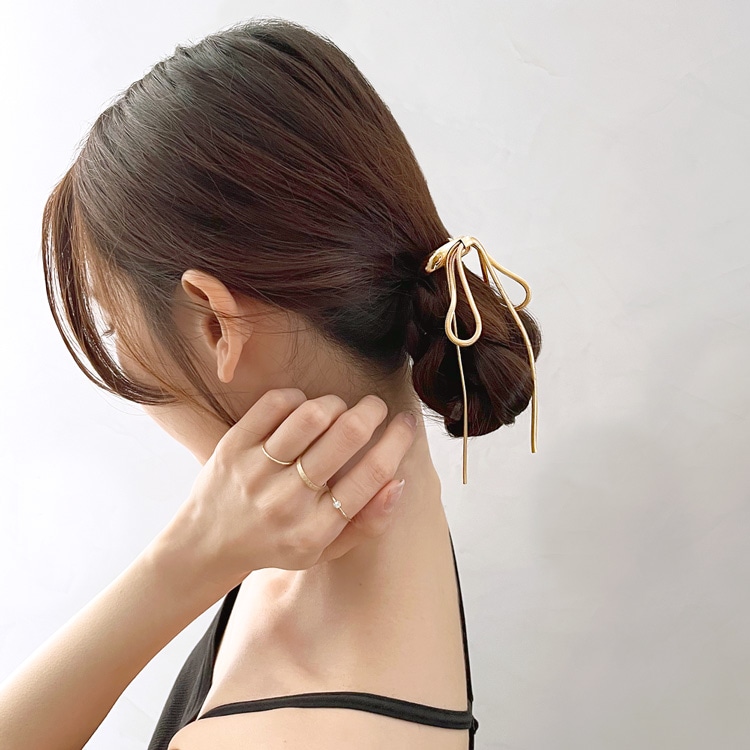 F-150) メタルリボンポニーフック | ビーズ・パーツなどのハンドメイド