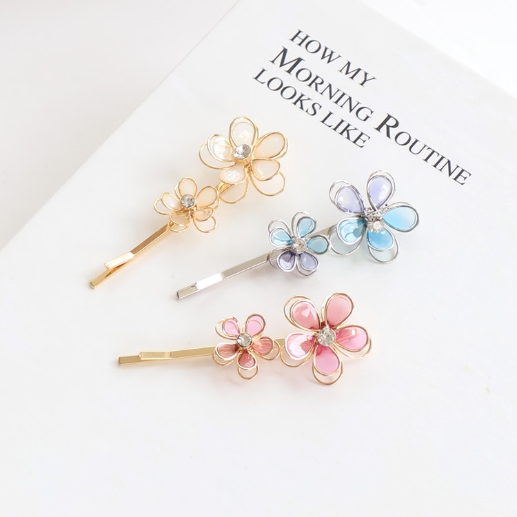 C-297) パール付ヘアクリップ | ビーズ・パーツなどのハンドメイド