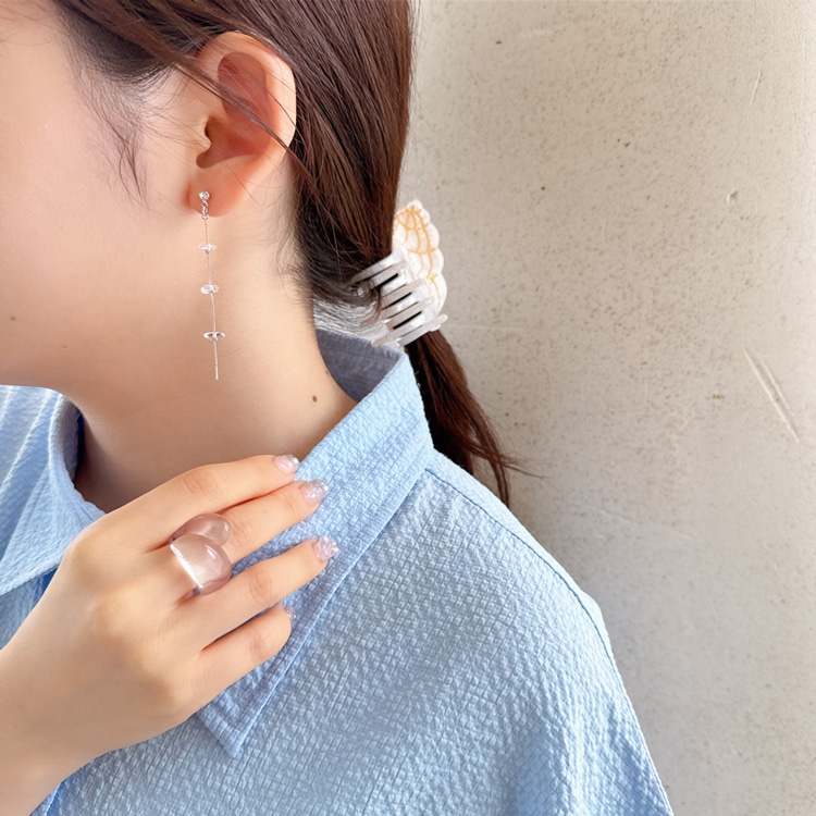 P-1108) サザレステーション樹脂ピアス / 天然石 | ビーズ・パーツなど