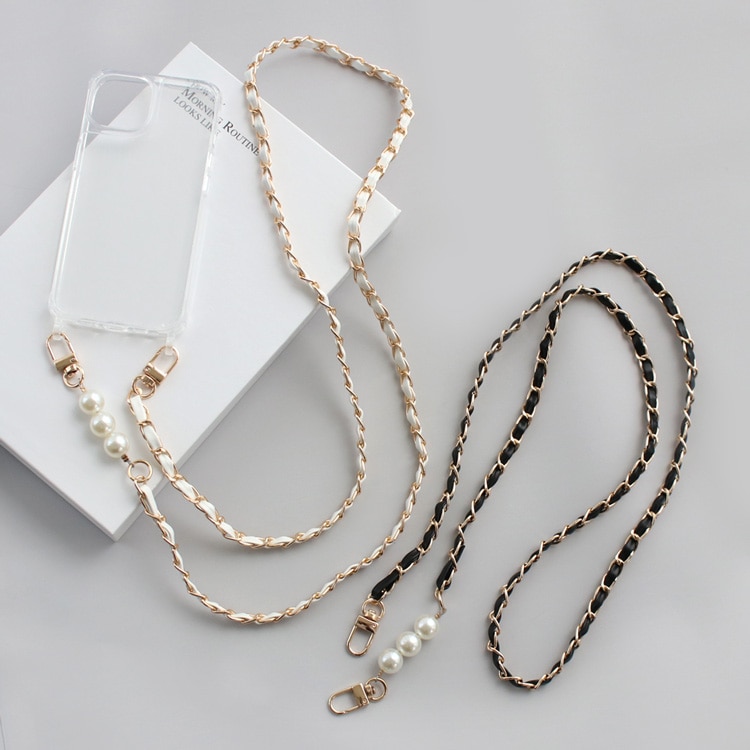 スマホストラップ / パール×チェーン | ビーズ・パーツなどの