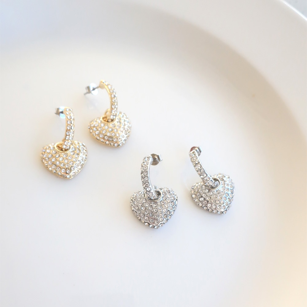 専用★LUCE&ME★18k ptit heart ロングピアス P-1025) ハートチタンピアス | ビーズ・パーツなどのハンドメイド