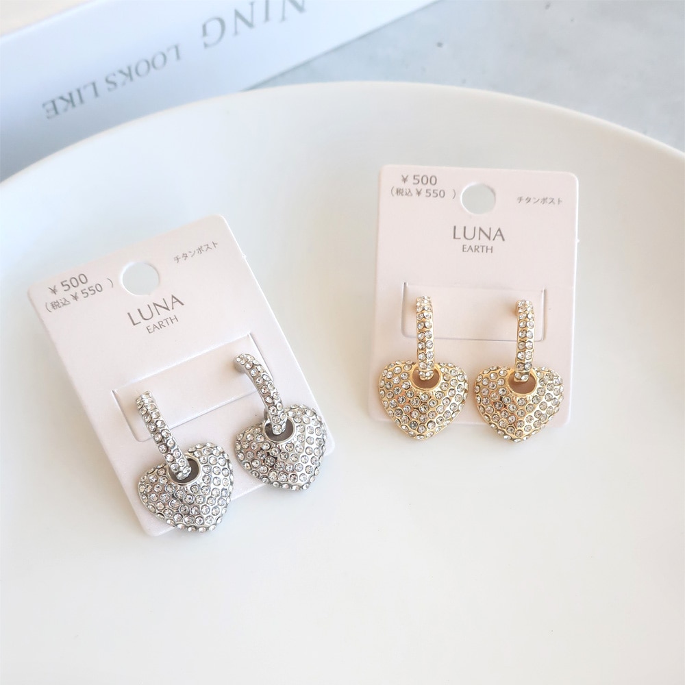 P-1025) ハートチタンピアス | ビーズ・パーツなどのハンドメイド