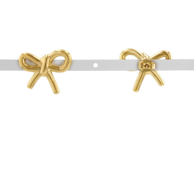 P-1092) リボンピアス / ステンレス | ビーズ・パーツなどの