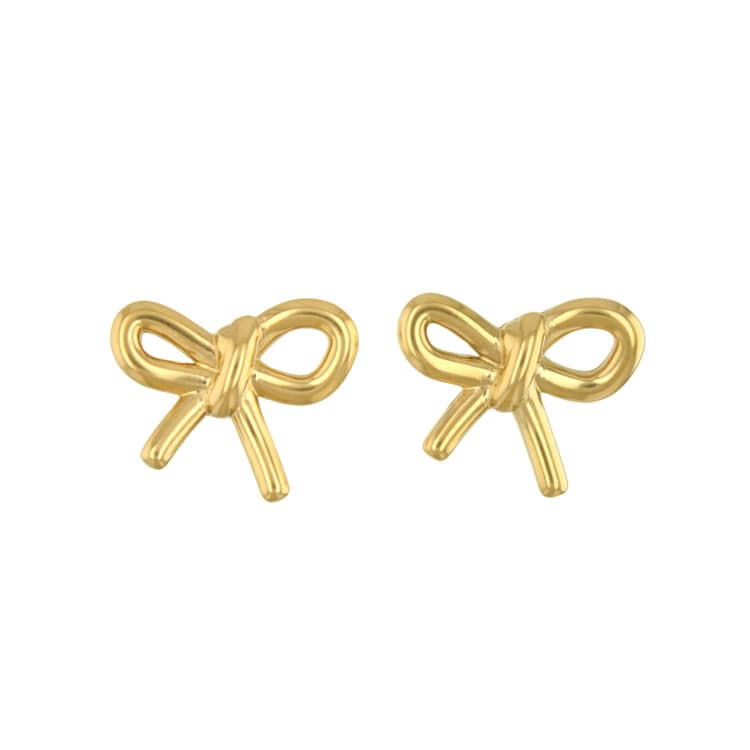 P-1092) リボンピアス / ステンレス | ビーズ・パーツなどの