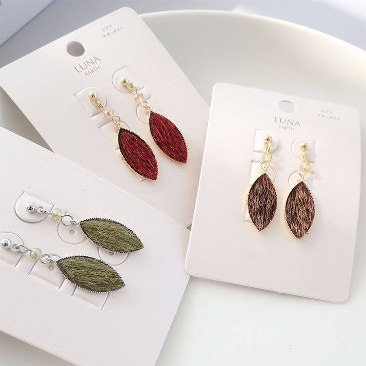 P-1014) ファーデザインチタンピアス | ビーズ・パーツなどの