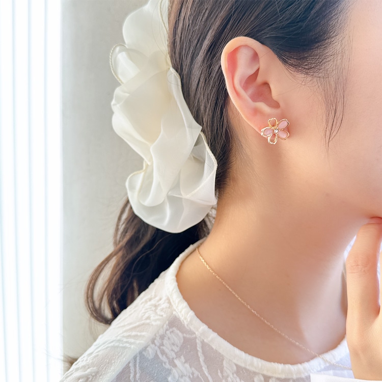 P-1196) 桜チタンピアス | ビーズ・パーツなどのハンドメイドパーツ