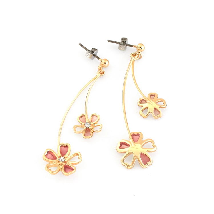P-1197) 揺れる桜チタンピアス | ビーズ・パーツなどのハンドメイド