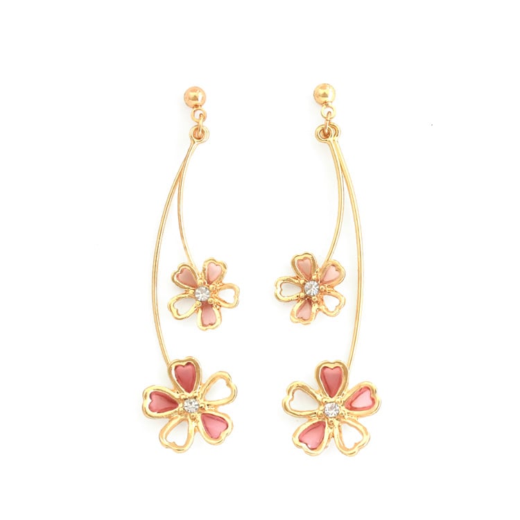 P-1197) 揺れる桜チタンピアス | ビーズ・パーツなどのハンドメイド