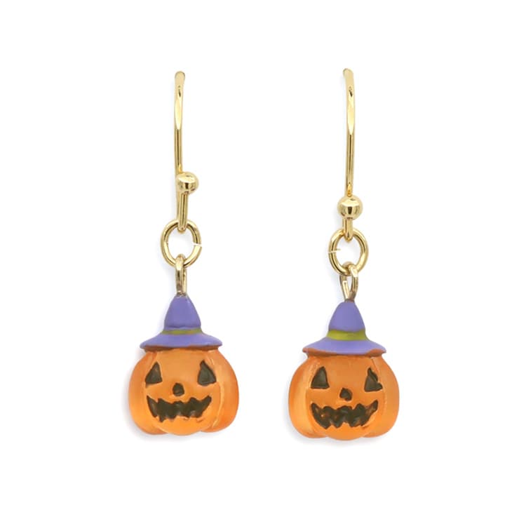 ハロウィン　パンプキンピアス P-1255) ハロウィンパンプキンフックピアス | ビーズ・パーツなどの