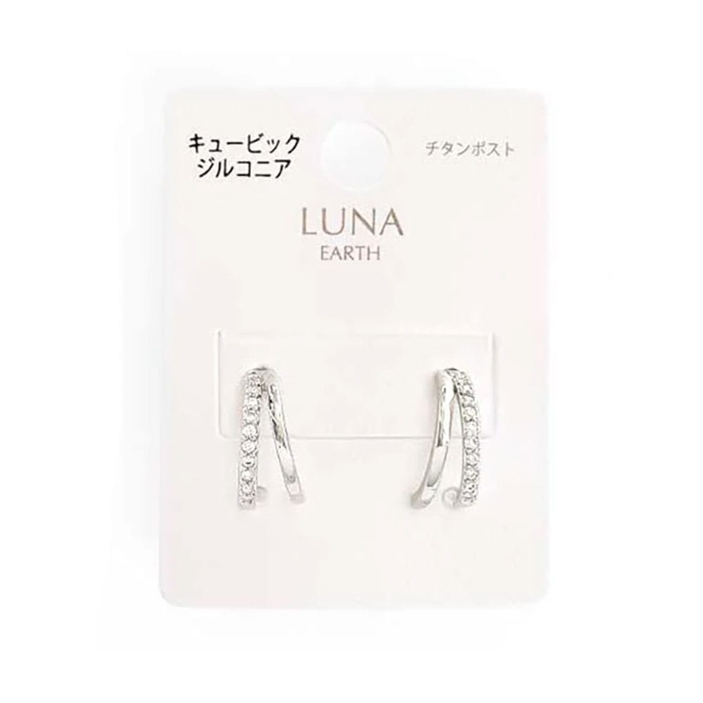 P-1078) パール付ダブルラインピアス / ニッケルフリー | ビーズ