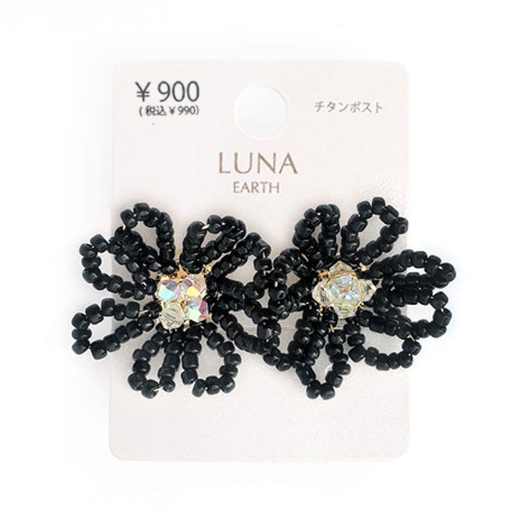 P-797) ビーズフラワーチタンピアス | ビーズ・パーツなどの
