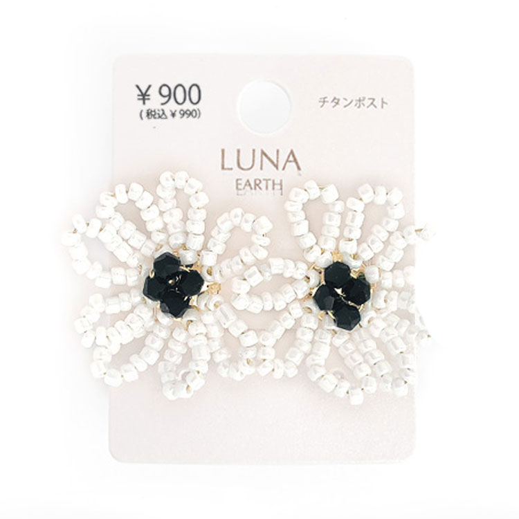 P-797) ビーズフラワーチタンピアス | ビーズ・パーツなどの