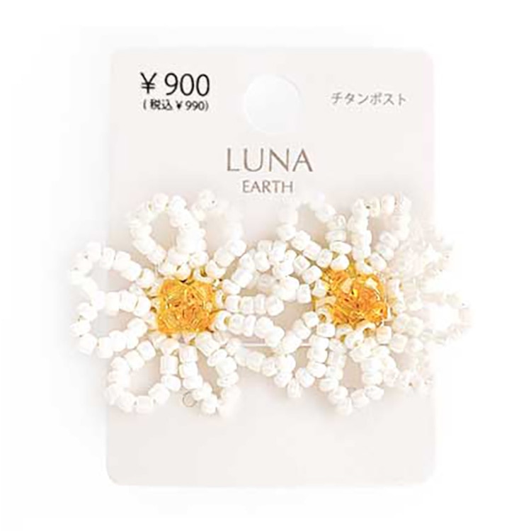 P-797) ビーズフラワーチタンピアス | ビーズ・パーツなどの