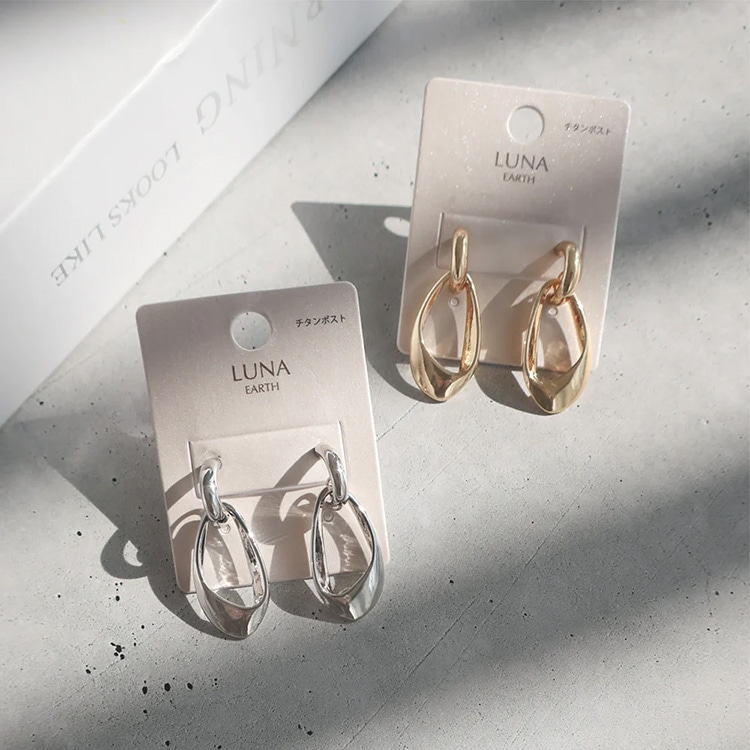 P-926) ニュアンスフープチタンピアス | ビーズ・パーツなどの