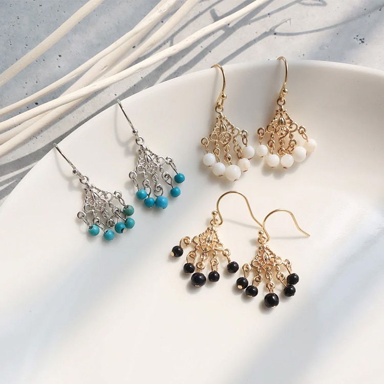 ▷オリオン流星群 デザイン ピアス ハンドメイド アクセサリー パール フープ P-1220) ツイストフープピアス | ビーズ・パーツなどのハンドメイド