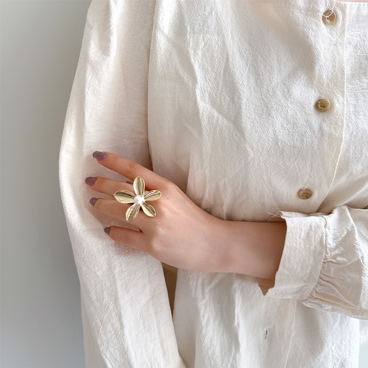 R-468) メタルフラワーリング | ビーズ・パーツなどのハンドメイド