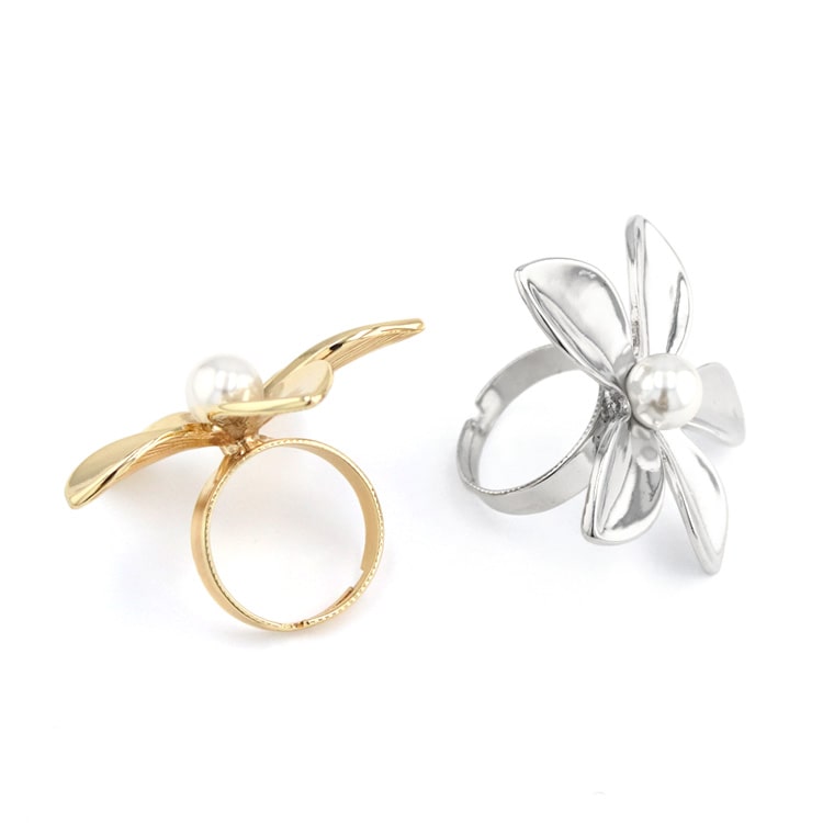 R-468) メタルフラワーリング | ビーズ・パーツなどのハンドメイド