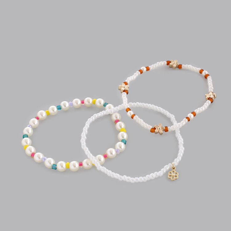 B-178) ビーズ3連セットブレスレット | ビーズ・パーツなどの