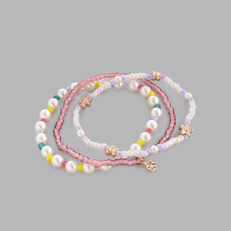 B-178) ビーズ3連セットブレスレット | ビーズ・パーツなどの