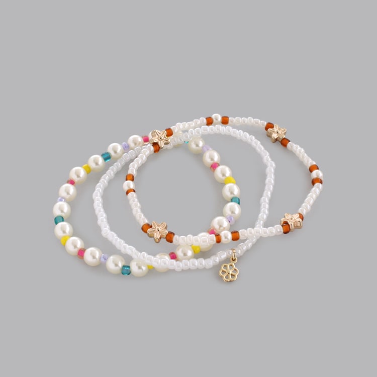 B-178) ビーズ3連セットブレスレット | ビーズ・パーツなどの