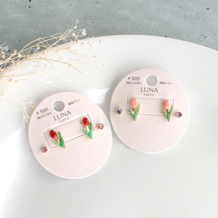『5213』ハンドメイドピアス ピアス】月桃 ポリマークレイピアス 沖縄 紅型ピアス 粘土アクセサリー