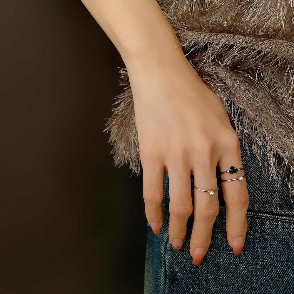 R-414) ローズモチーフセットリング | ビーズ・パーツなどの