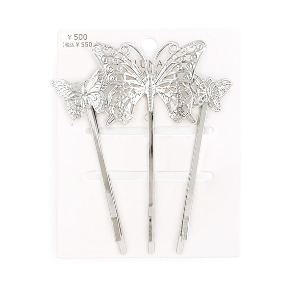 C-338) バタフライモチーフセットピン | ビーズ・パーツなどの
