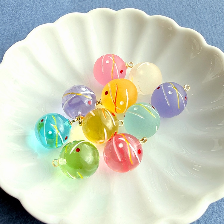 チャーム / ヨーヨー（樹脂）/ BU・G5 約12mm｜アクセサリーチャーム