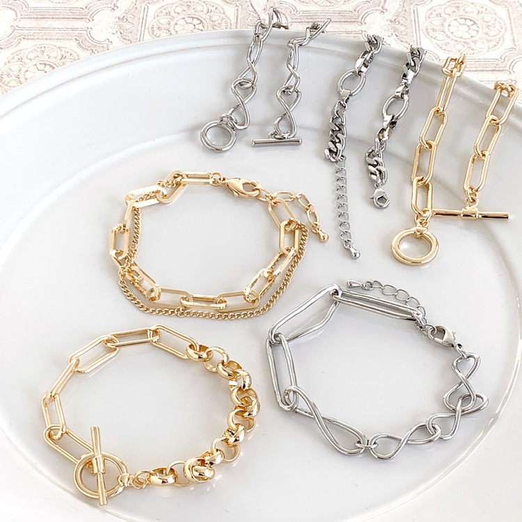 ニッケルフリー チェーンブレスレット R ｜アクセサリー金具・パーツ