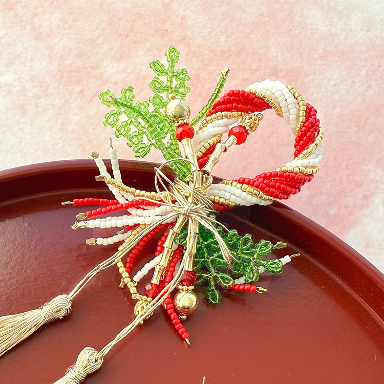 材料セット / 紅白のしめ縄飾り | ビーズ・パーツなどのハンドメイド