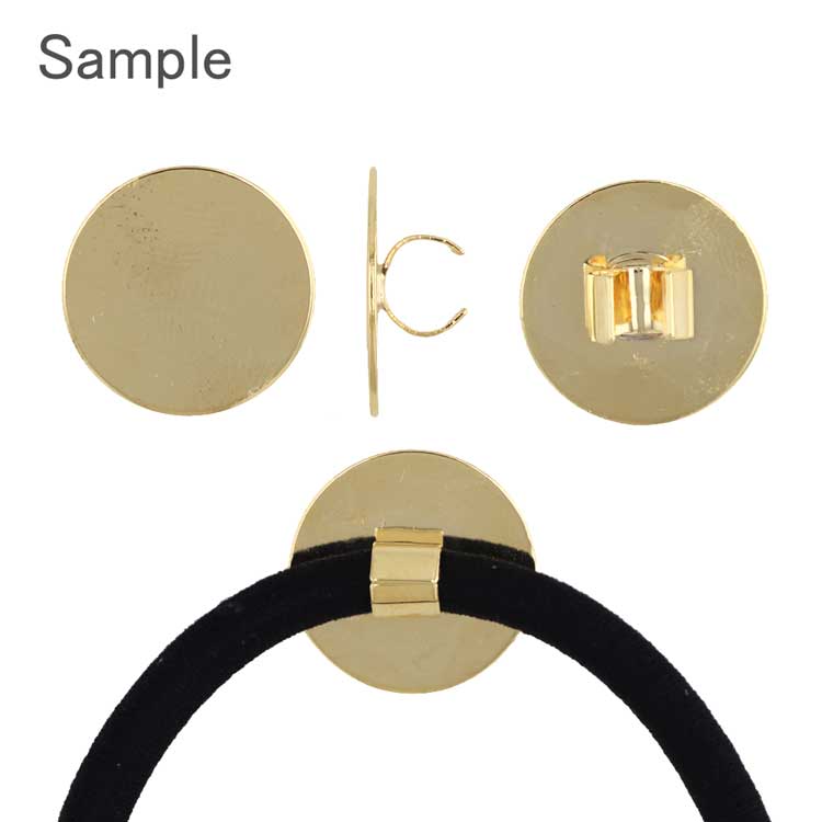 ヘアゴム金具（平皿） R 平皿約15mm｜アクセサリー金具・パーツ