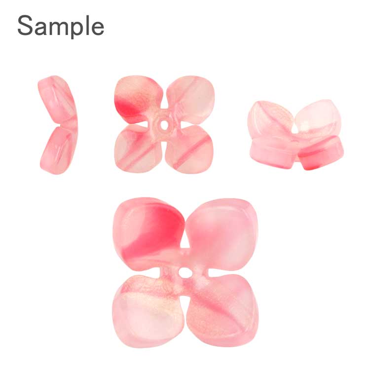 アクリルフラワー 4弁花 PK 約12mm｜樹脂素材パーツ【パーツクラブ