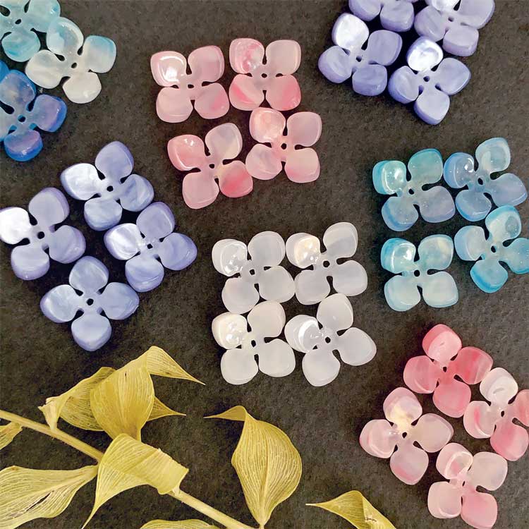 アクリルフラワー 4弁花 PK 約12mm｜樹脂素材パーツ【パーツクラブ