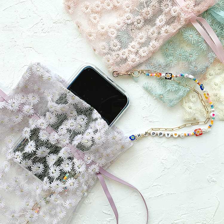 刺繍フラワーレース巾着ギフトバッグ / BU | ビーズ・パーツなどの