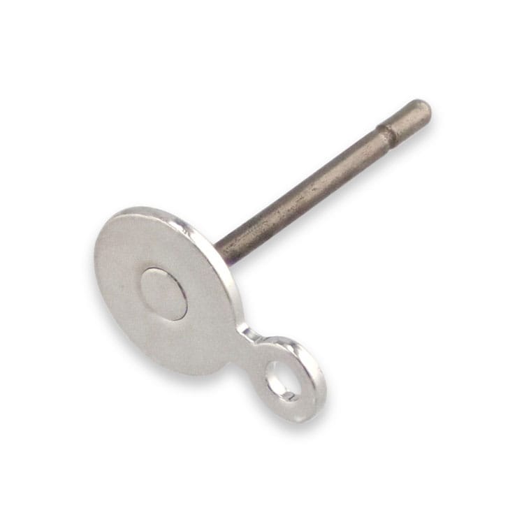 チタンポストピアス（平皿 カン付 キャッチ無し） R 平皿4.5mm(大袋