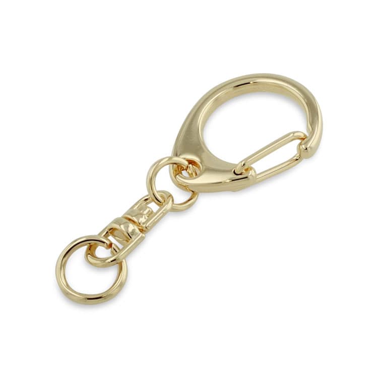 ハローキティ クリスタルキーホルダー ゴールド　パーツクラブ キーホルダー金具 G5 42mm（大袋）｜雑貨用金具・アクセサリーパーツ