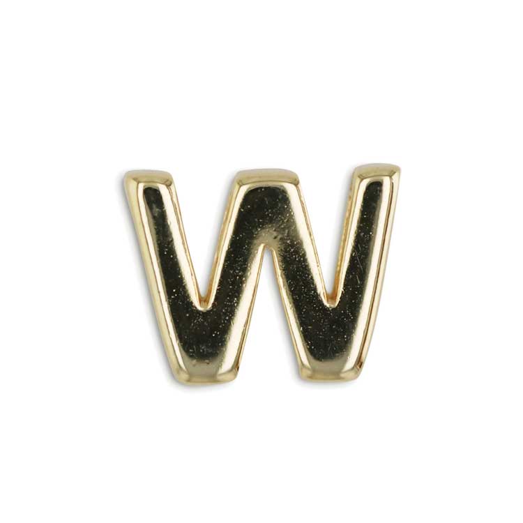 メタルビーズ イニシャルビーズ通し穴・W G5 約0.8 × 1.1cm｜メタル