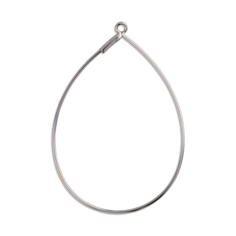 メタルパーツ ワイヤーフープ（シズク） R 約31～34 ×22～24mm｜メタル