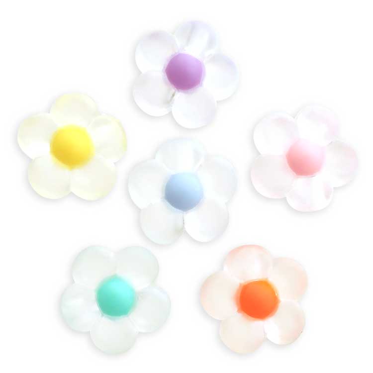 送料込み！3連 フラワーパーテーション アクリル ビーズ カラフル